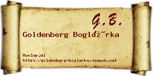 Goldenberg Boglárka névjegykártya